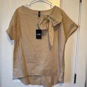 STYLEWE Tan Bow Detail Top